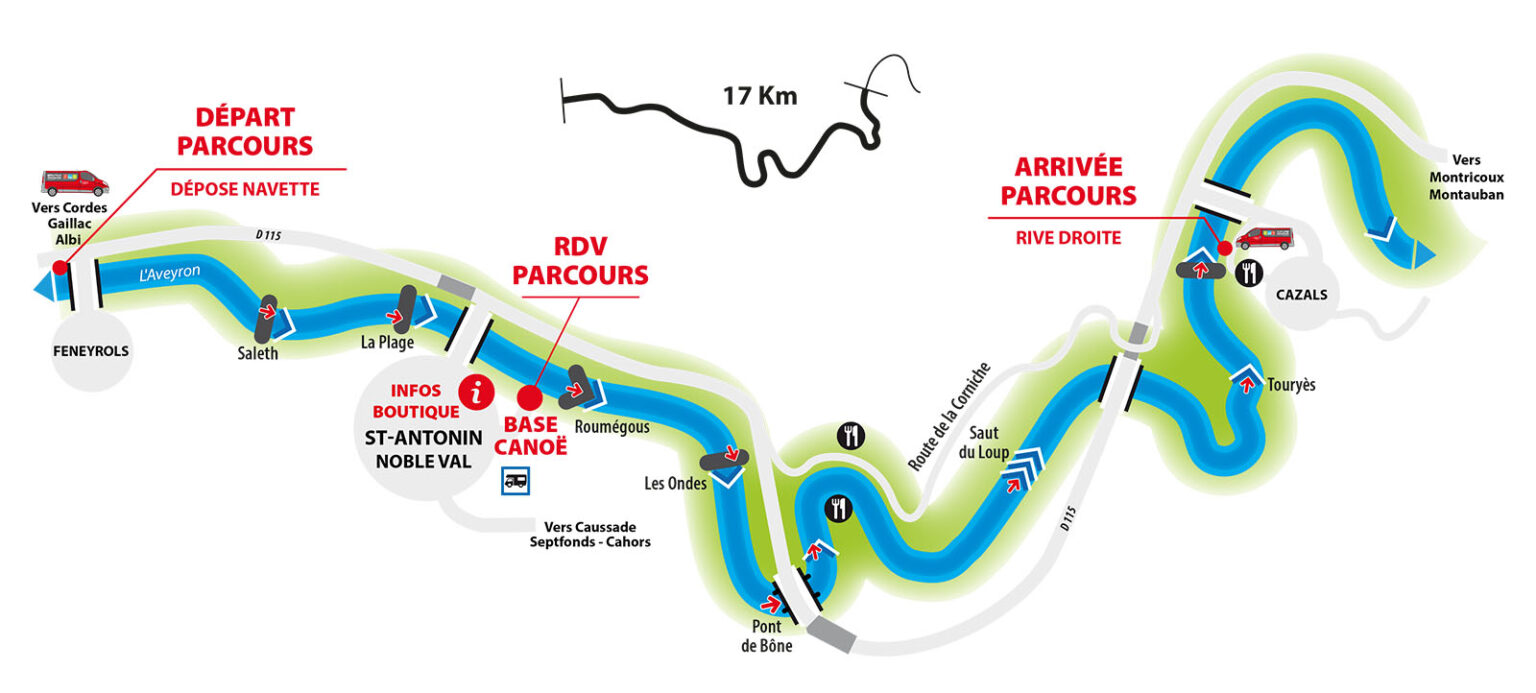 Parcours canoë kayak sur l'Aveyron à Saint Antonin Noble Val avec Nature Escapade, parcours canoë sportif