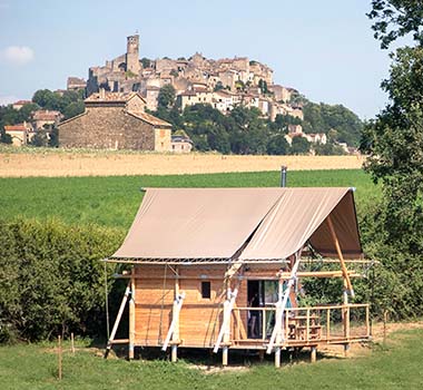 Camping Huttopia près de Saint Antonin Noble Val, descente en canoë à Cazals avec Nature Escapade dans le 82